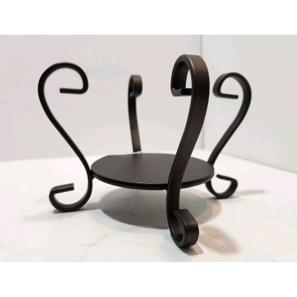 Yankee Candle Iron Table Top Jar Holder 1324133 Scroll Pattern Brown NEW - Picture 1 of 8